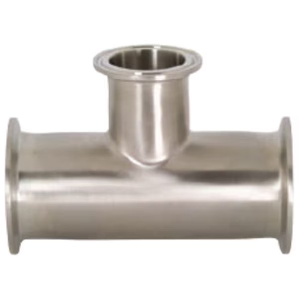 Clamp Id/Od Polished Reducing Tee 304L, 4, SANITUBE, Mfr# 7RMP4-400300